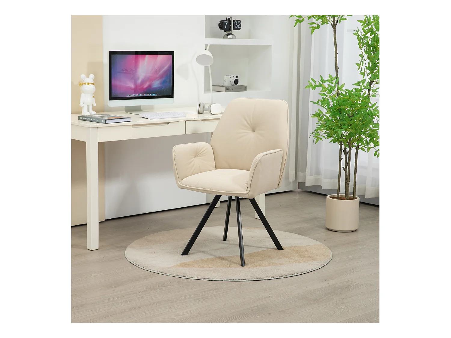 Lot de 2 chaises de salle à manger fauteuil de table en velours style industriel,CALF