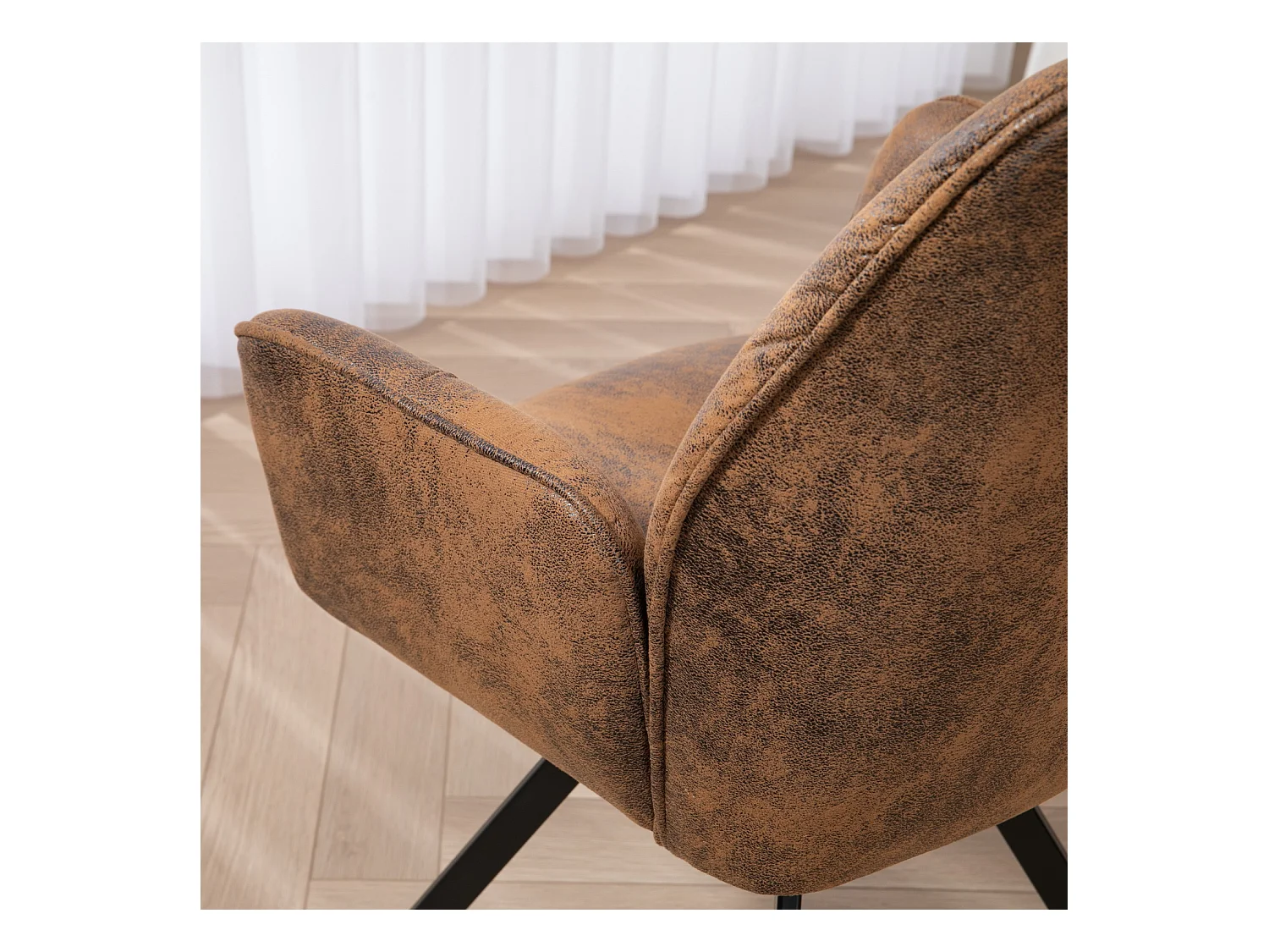 Lot de 2 chaises de salle à manger fauteuil de table en velours style industriel,CALF