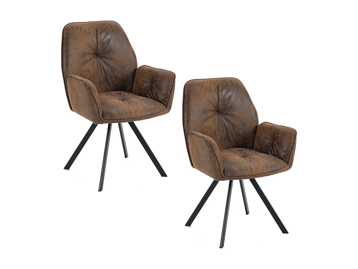 Lot de 2 chaises de salle à manger fauteuil de table en velours style industriel,CALF