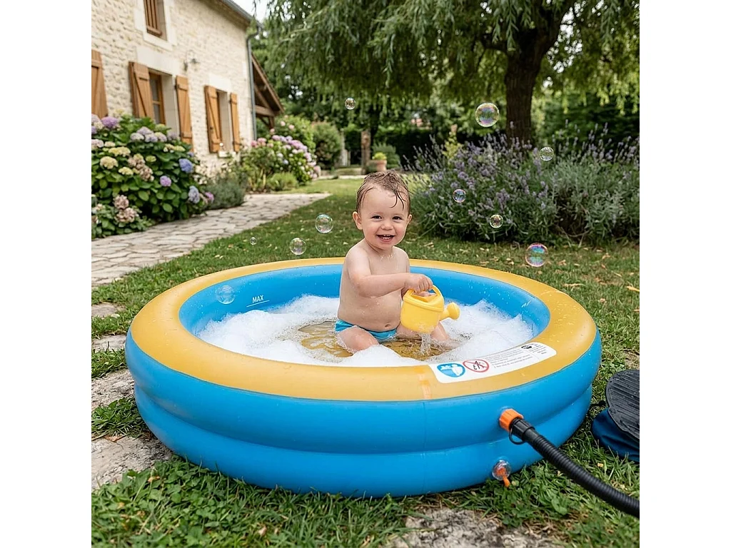WATERCLIP Piscine gonflable à bulles  100x100x20 cm avec pompe