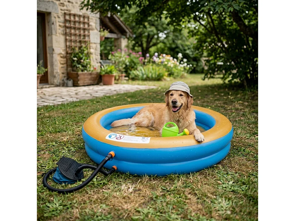 WATERCLIP Piscine gonflable à bulles  100x100x20 cm avec pompe