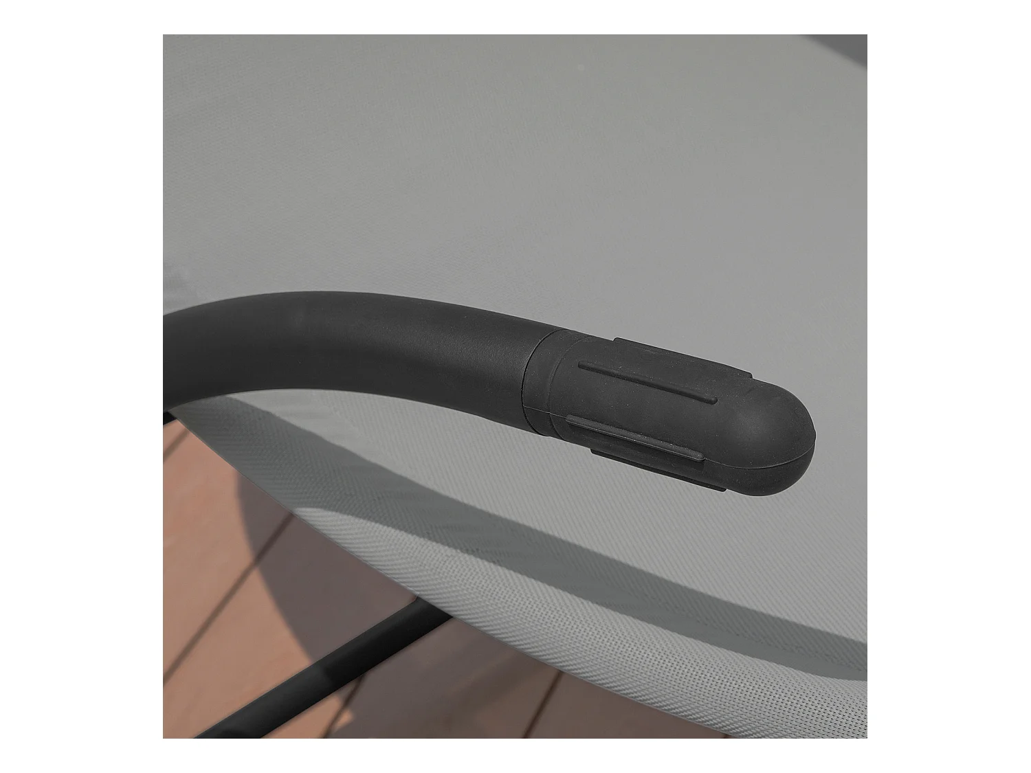 SoBuy OGS50-HG 2-zits schommelligstoel met luifel en 2 zwenkwielen Ergonomisch rugleuningkussen meegeleverd - Max. 300kg - Grijs