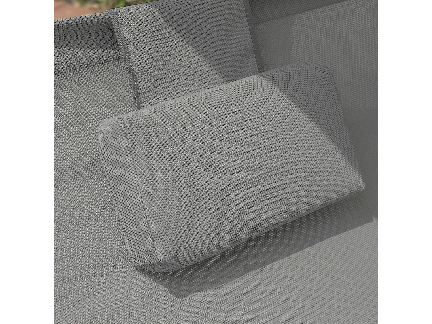 SoBuy OGS50-HG Bain de Soleil Transat à Bascule 2 Places avec Auvent et 2 roulettes Assise Dossier Ergonomiques Oreiller Fourni - Charge Max. 300kg - Gris