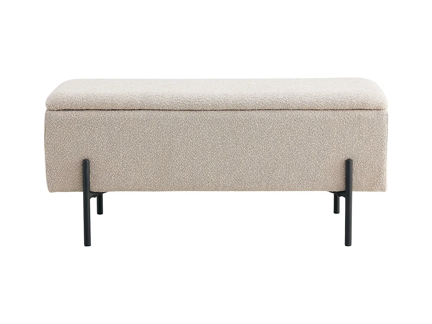 Banc avec coffre de rangement WATFORD 95cm - Tissu ou velours-Beige