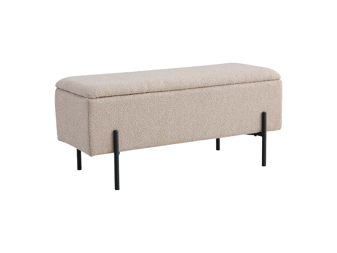 WATFORD 95 cm bank met opbergbox - stof of fluweel-Kleur Beige