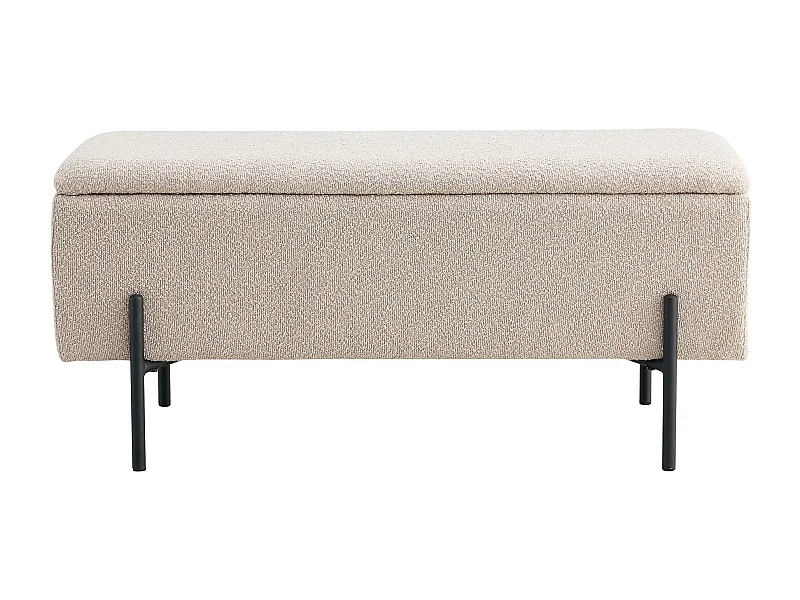 Banc avec coffre de rangement WATFORD 95cm - Tissu ou velours-Beige