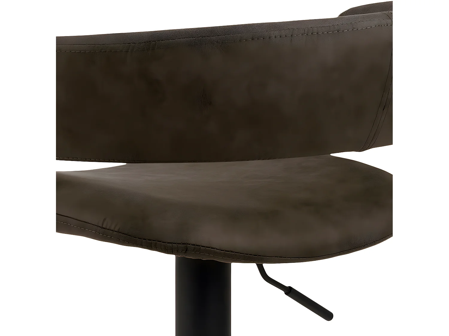 Cabezon - Lot de 2 tabourets de bar en tissu et métal H59-80cm - Gris