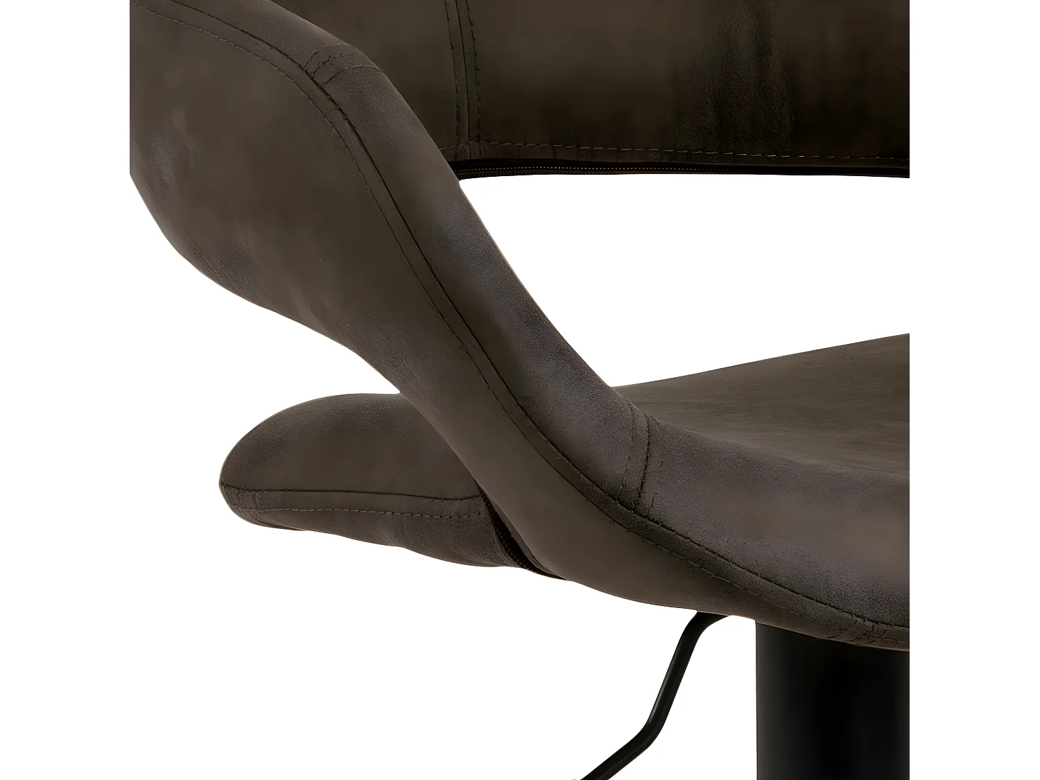 Cabezon - Lot de 2 tabourets de bar en tissu et métal H59-80cm - Gris