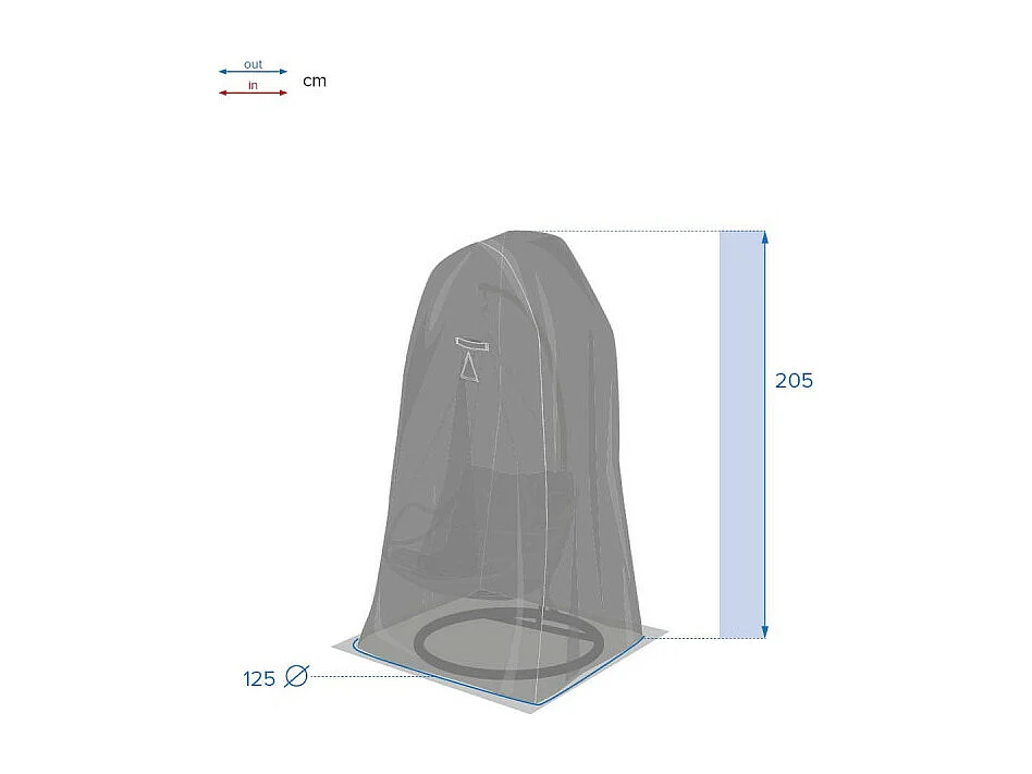 Housse pour loveuse/fauteuil suspendu Hambo gris - Ø 125 x 205 cm - Hespéride