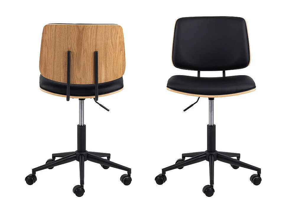 Lycorea - Chaise de bureau en simili - Noir