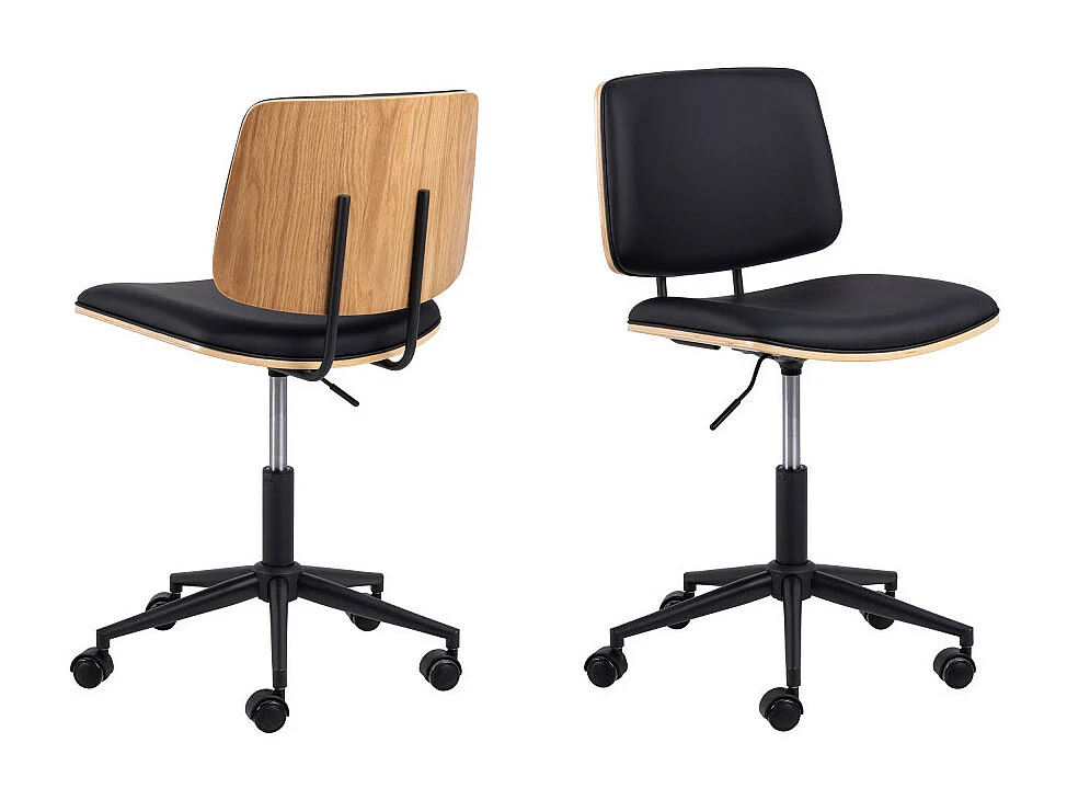 Lycorea - Chaise de bureau en simili - Noir