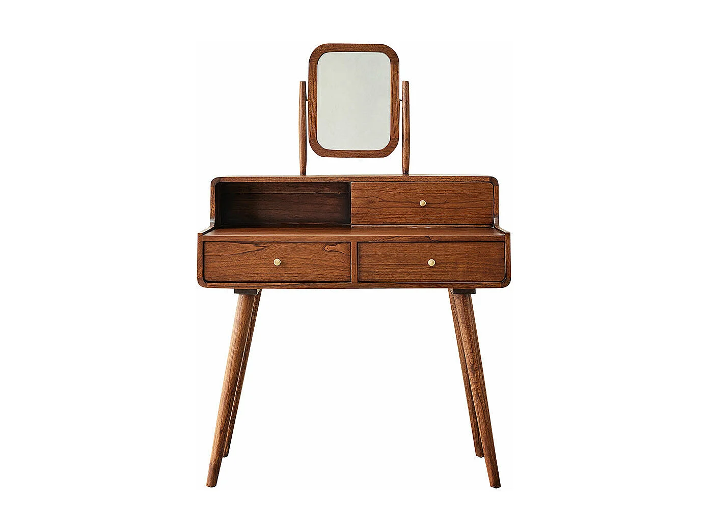 Coiffeuse en mindi massif finition noyer