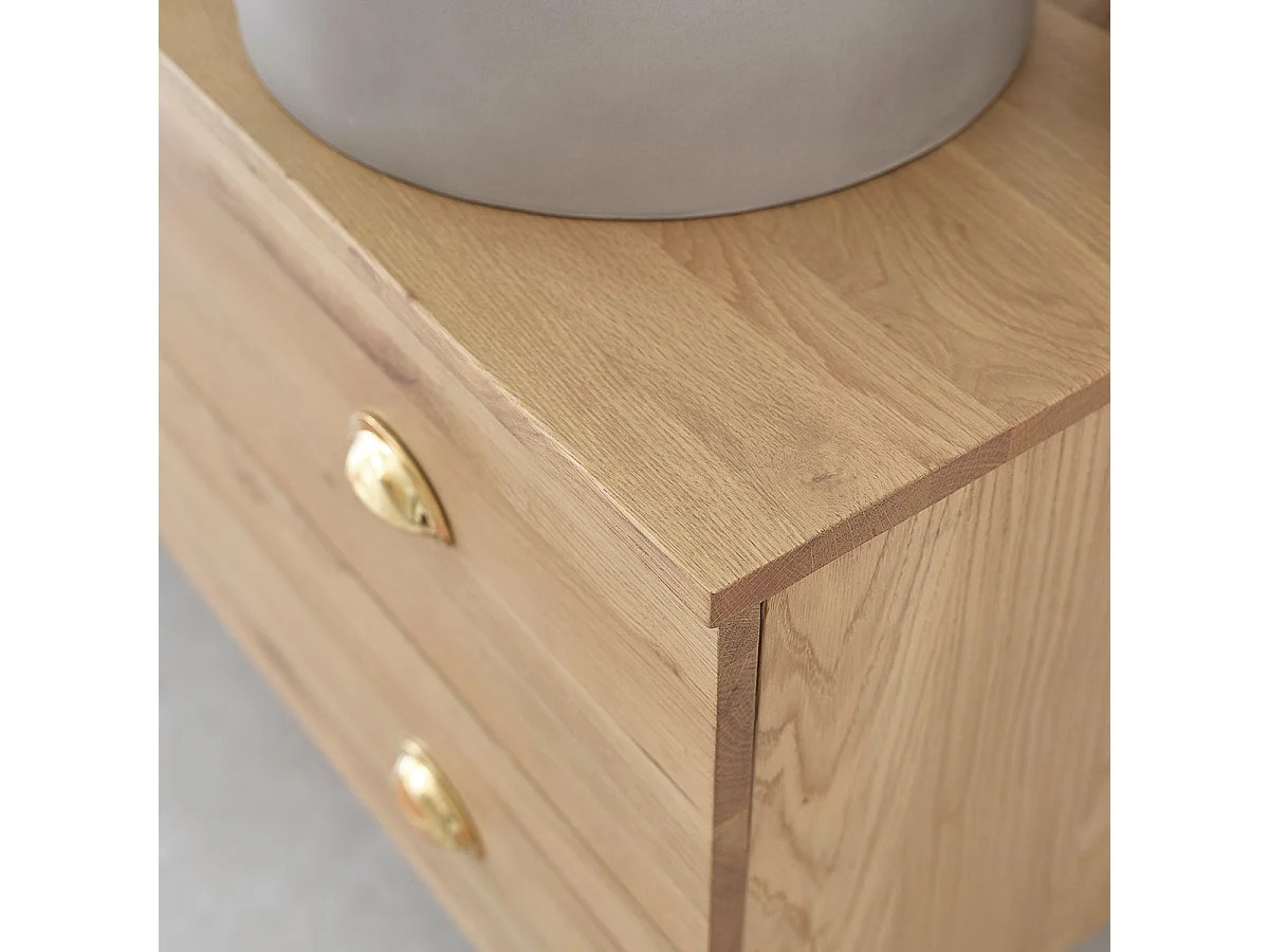 Meuble de salle de bain en bois de chêne 120 cm