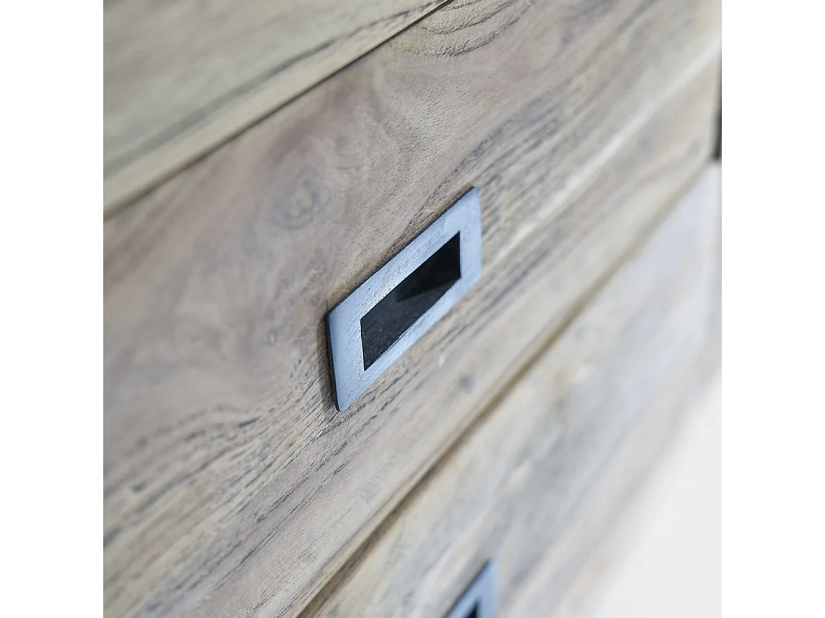 Mueble TV de madera de teca reciclada maciza 180 cm