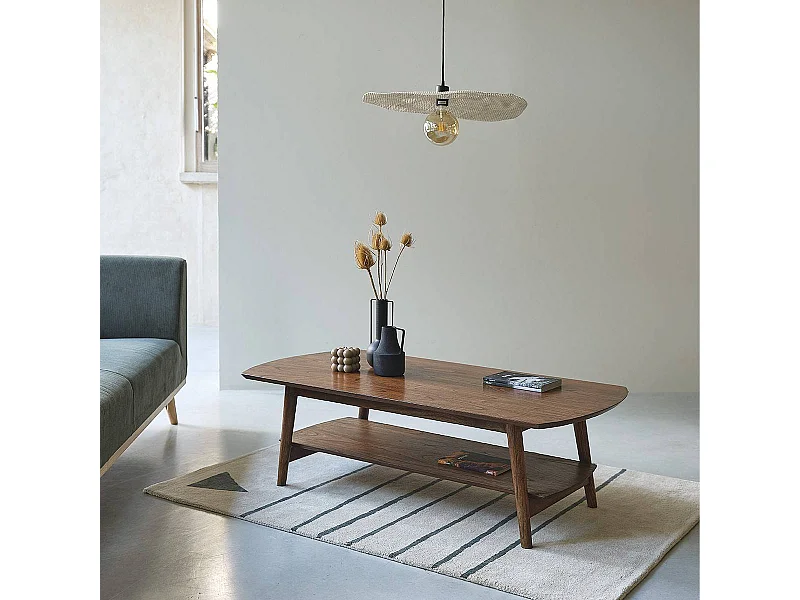 Tavolino in mindi massello finitura in noce