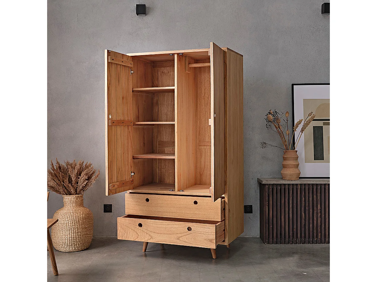 Armario de madera mindi maciza
