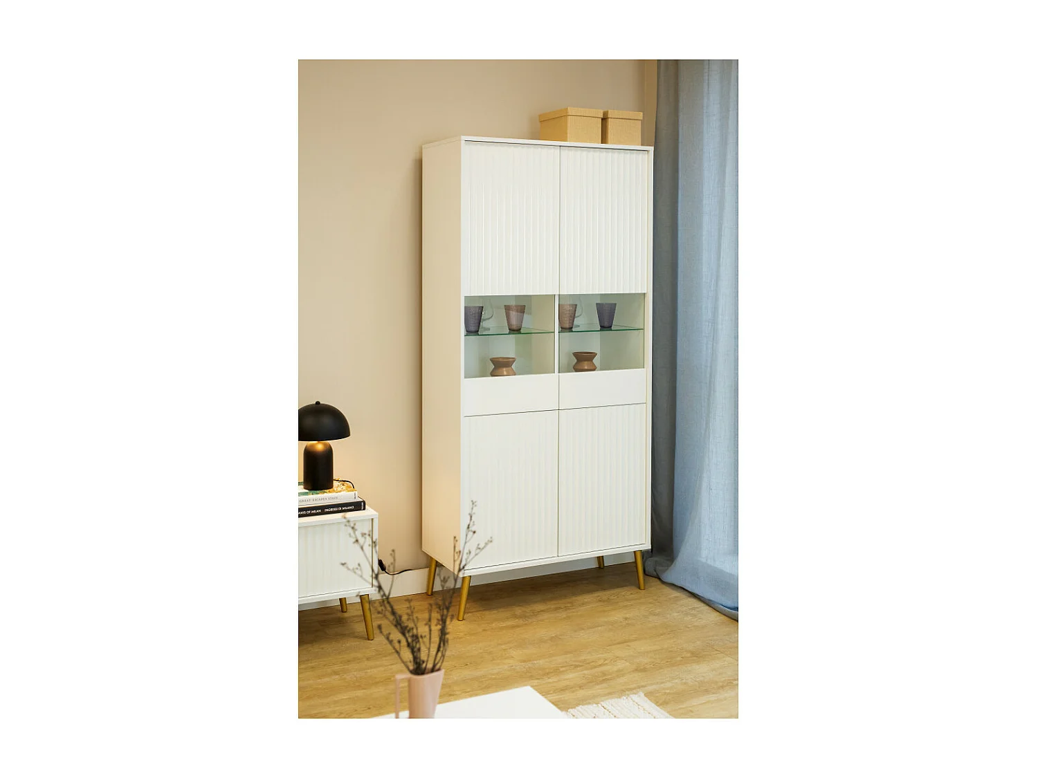 Vitrine BARCELONA - 2 Portes Blanc