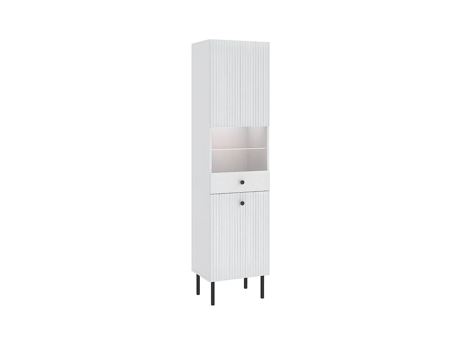 Vitrine VIENA 1 Porte Blanc - Noir