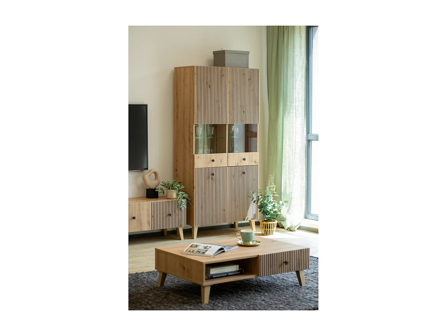 Vitrine BERLIN 2 Portes Chêne