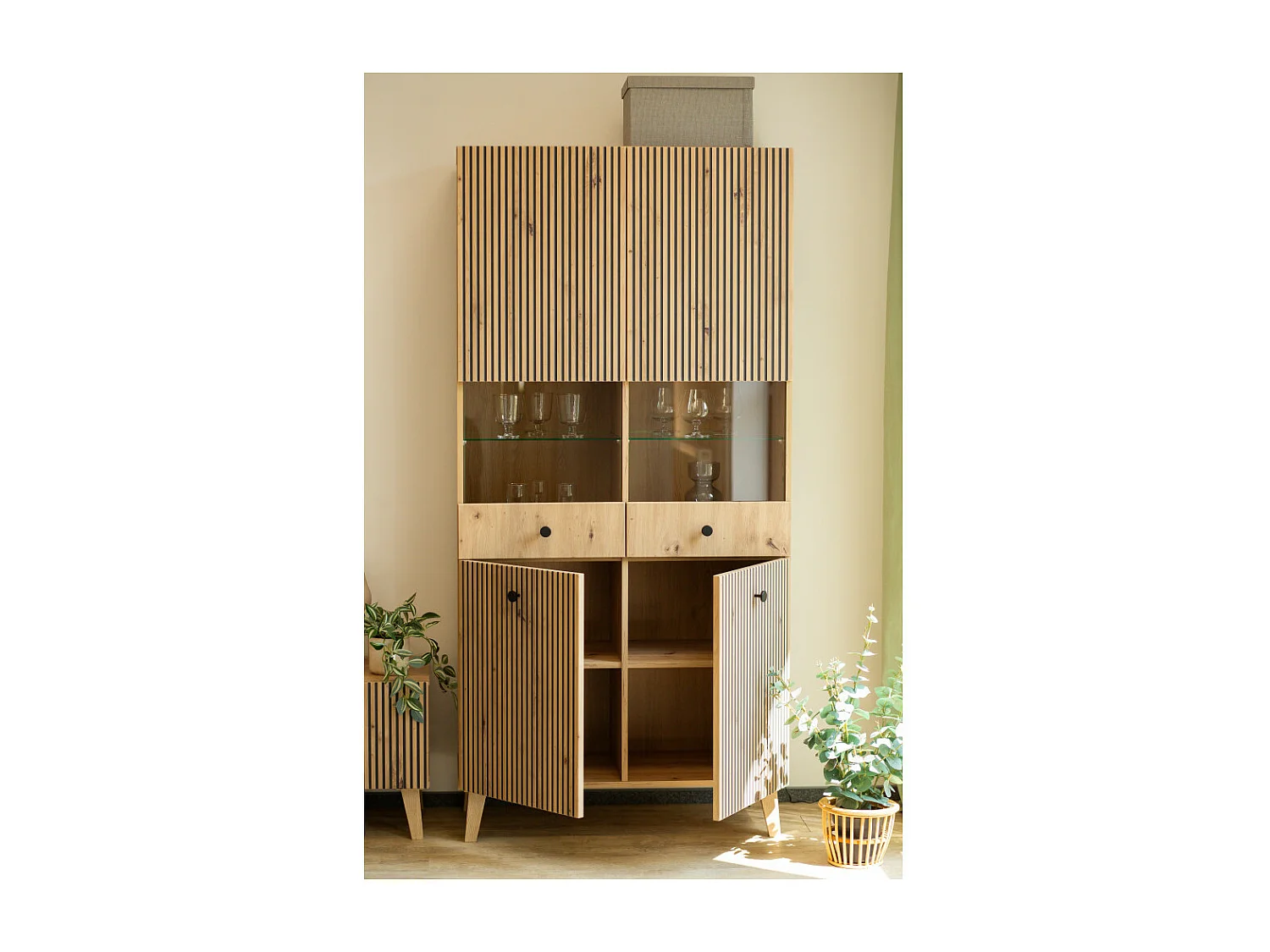 Vitrine BERLIN 2 Portes Chêne