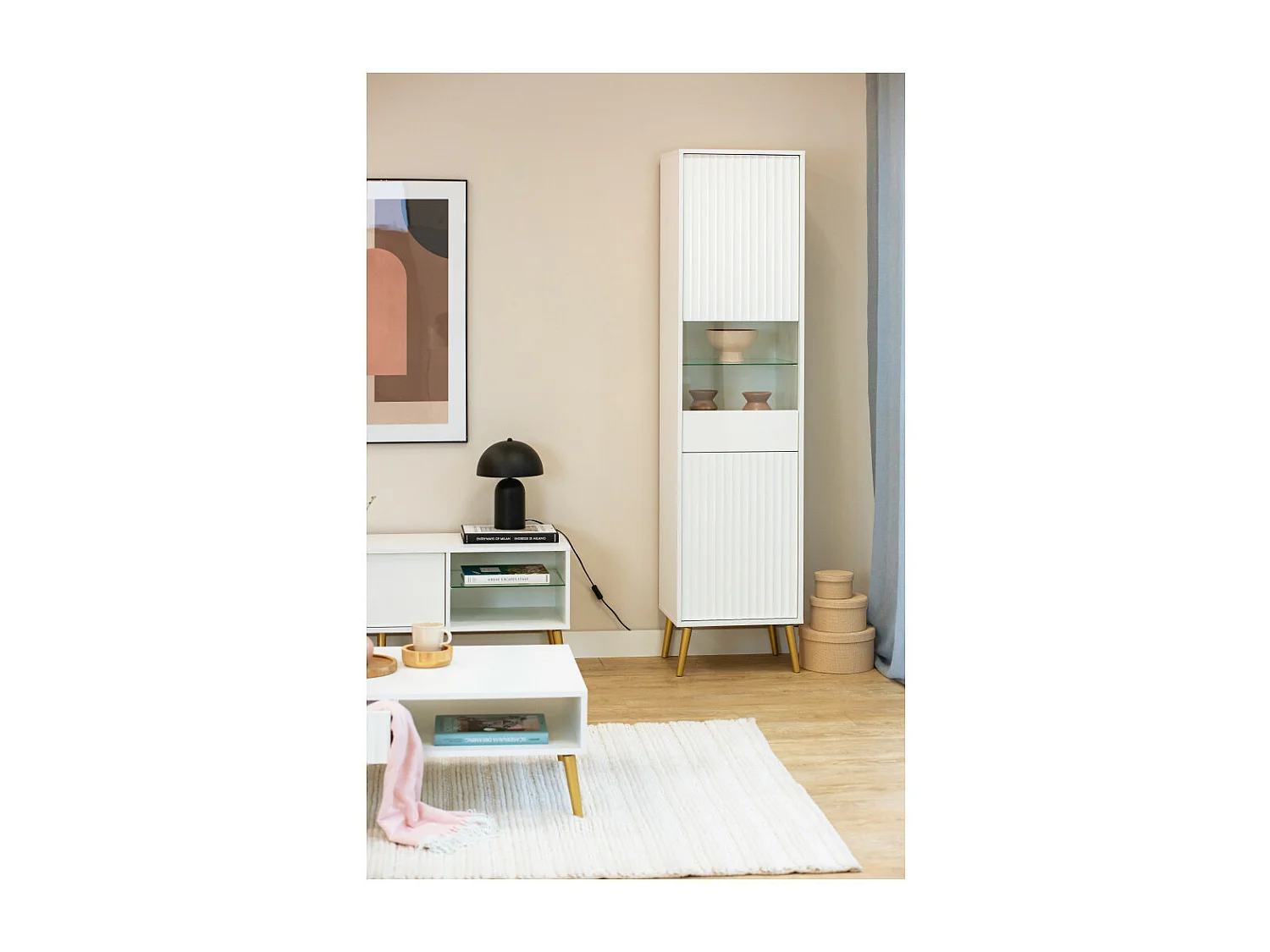 Vitrine BARCELONA - 1 Porte Blanc