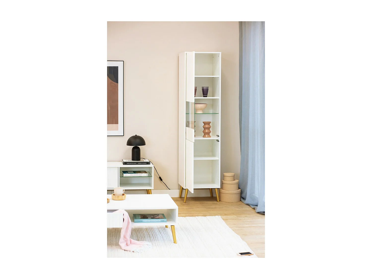 Vitrine BARCELONA - 1 Porte Blanc