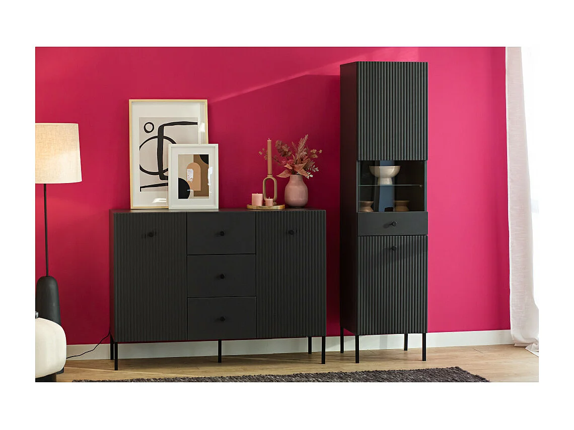 Vitrine VIENA 1 Porte Gris