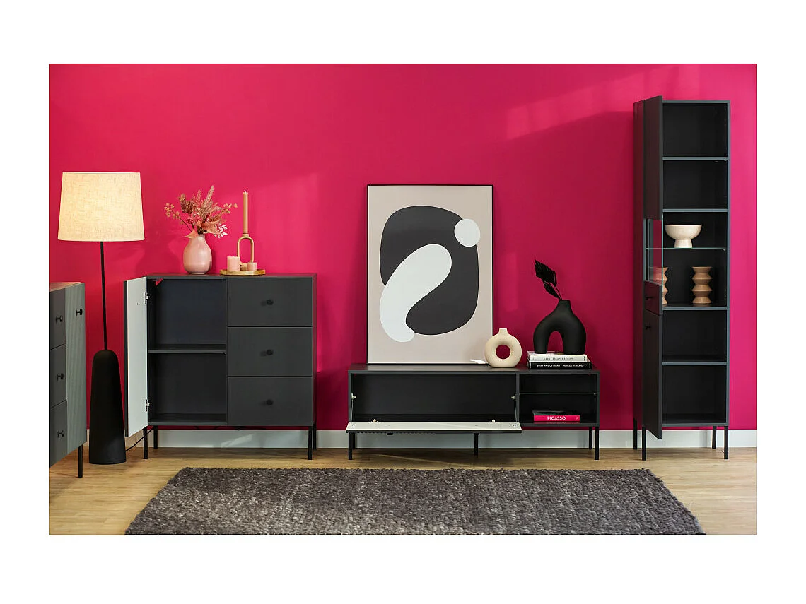 Vitrine VIENA 1 Porte Gris