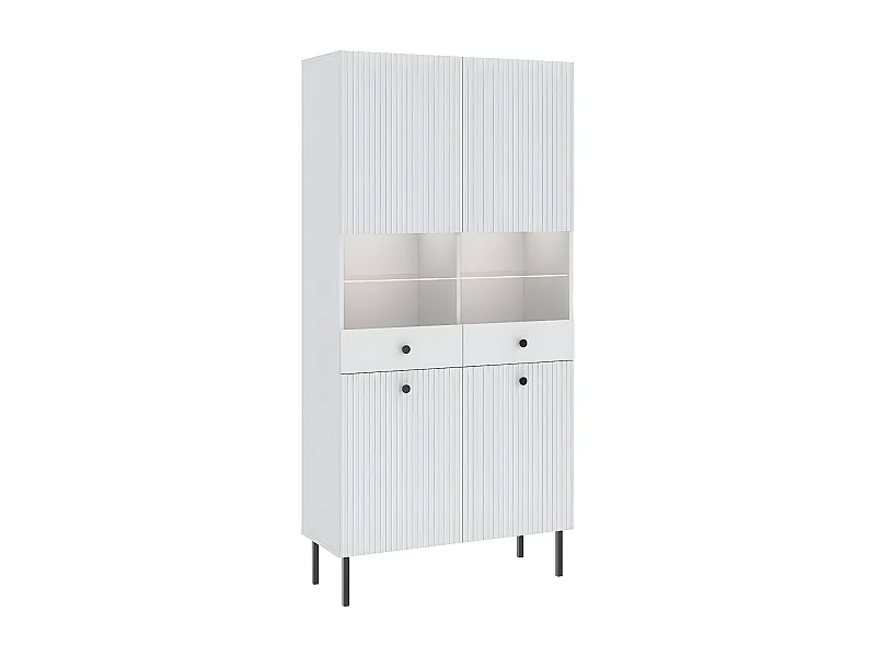 Vitrine VIENA 2 Portes Blanc - Noir