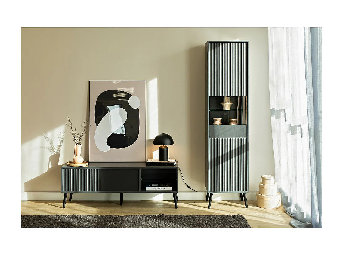 Vitrine BARCELONA - 1 Porte Gris