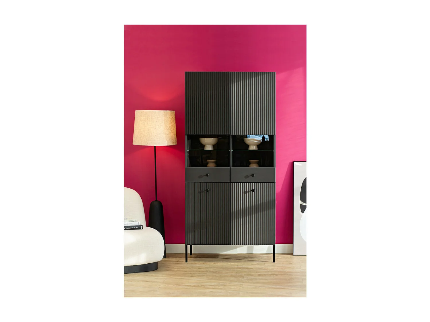 Vitrine VIENA 2 Portes Gris