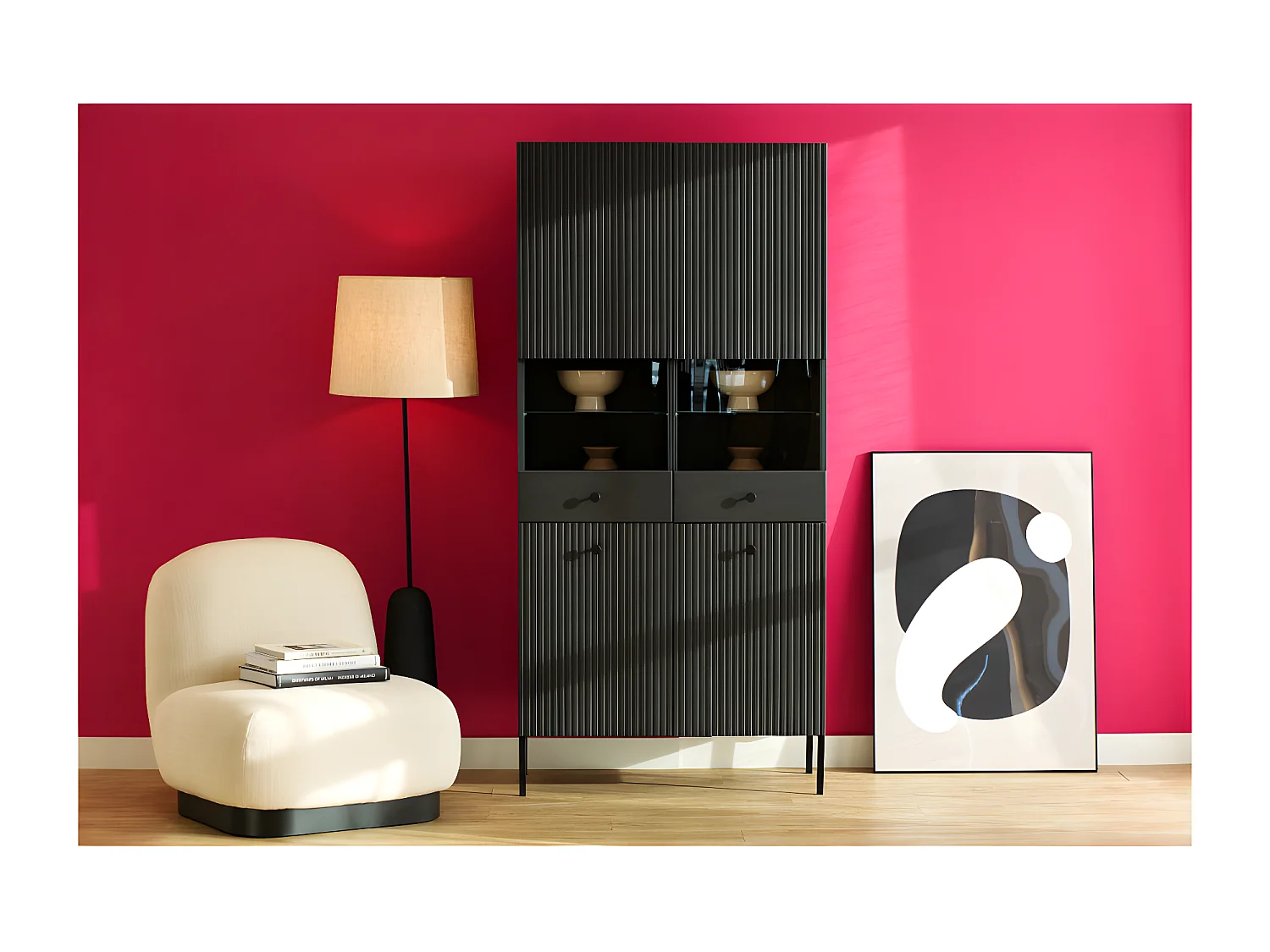 Vitrine VIENA 2 Portes Gris