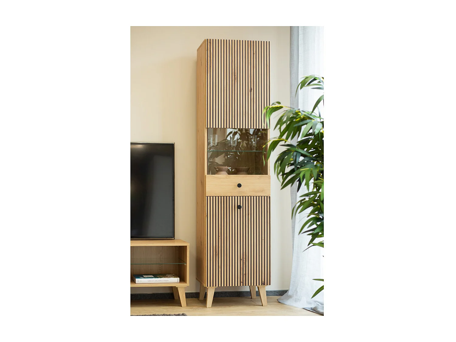 Vitrine BERLIN 1 Porte Chêne