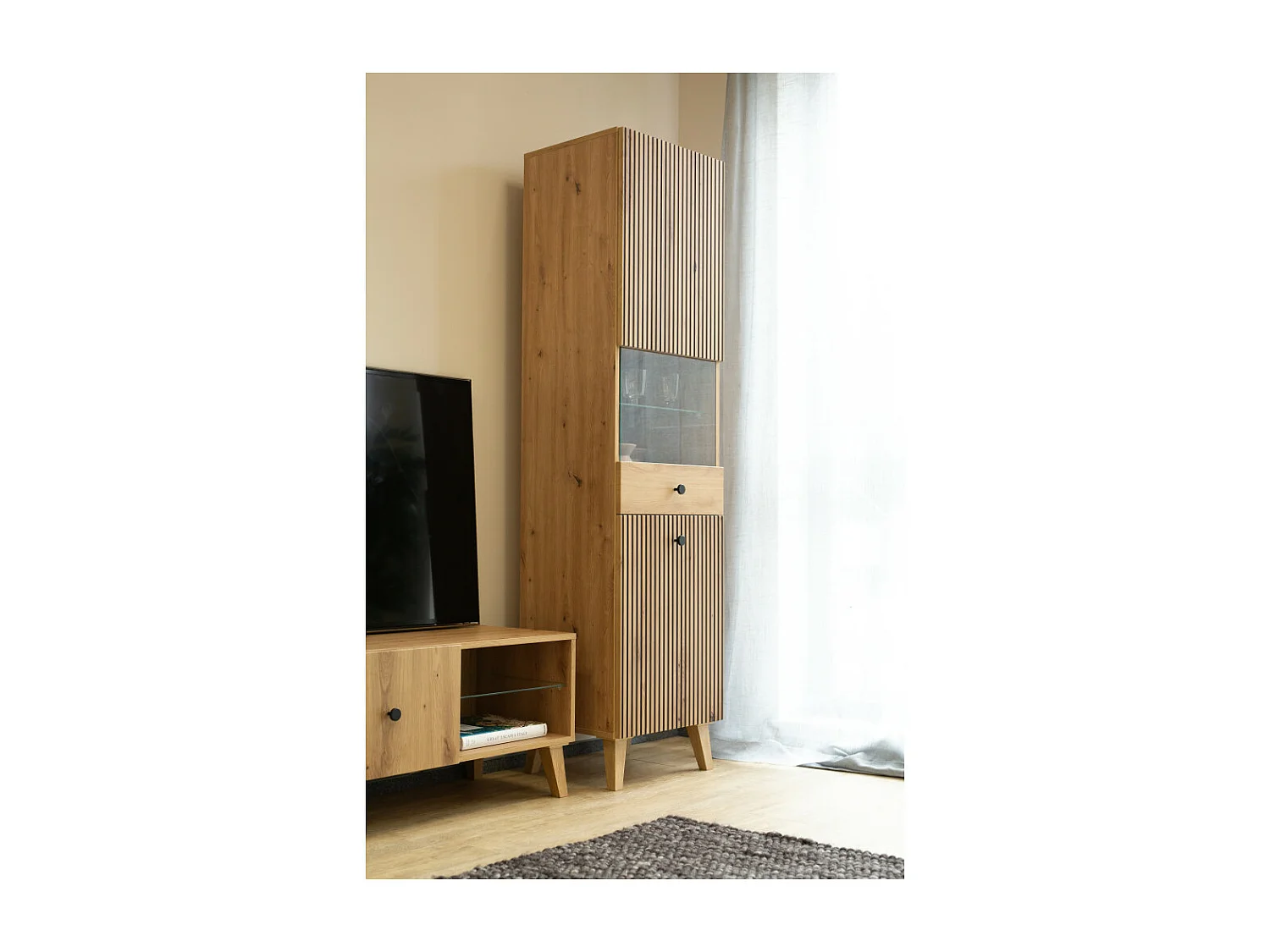 Vitrine BERLIN 1 Porte Chêne