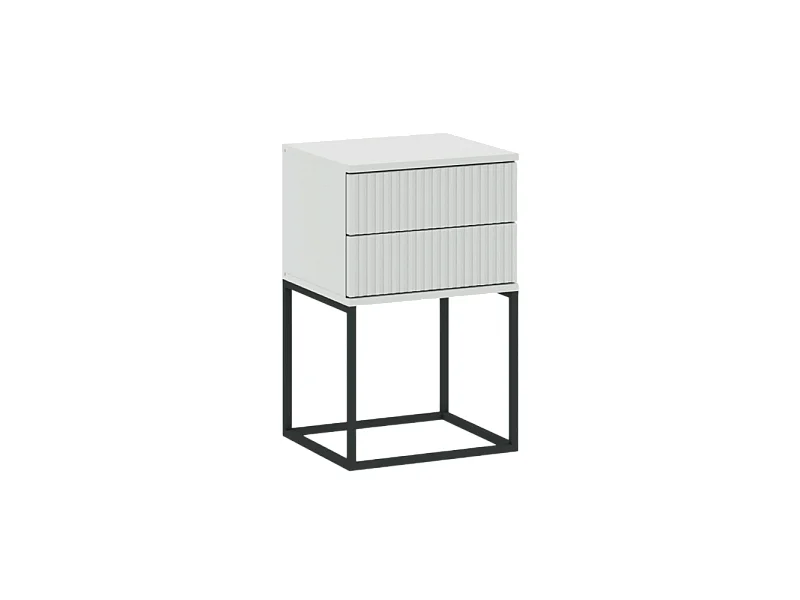 Table de chevet CADRO 8 - 2 Tiroirs Blanc