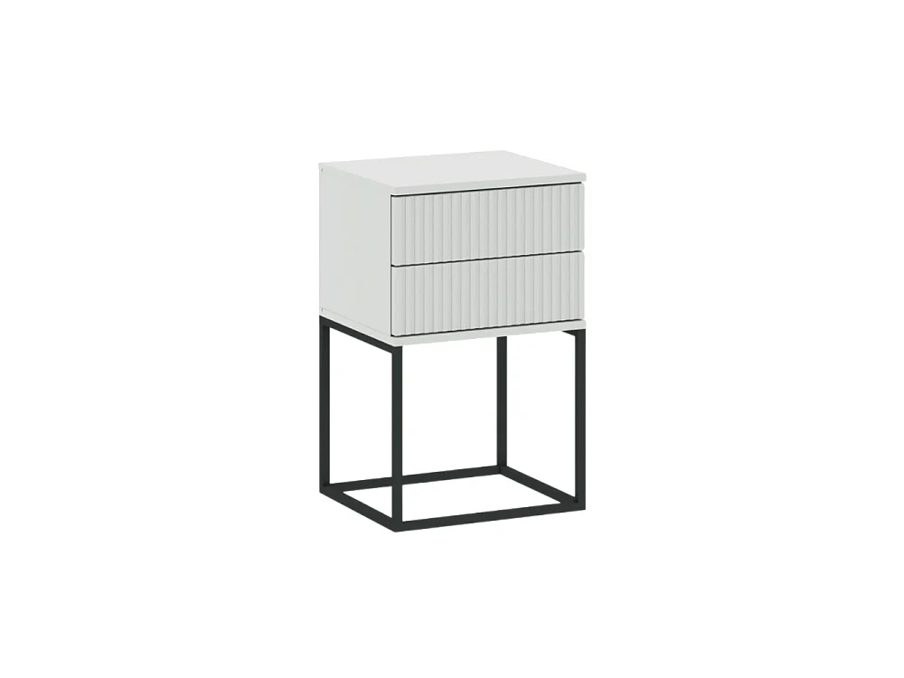 Table de chevet CADRO 8 - 2 Tiroirs Blanc