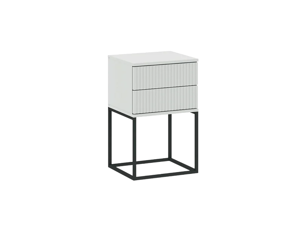 Table de chevet CADRO 8 - 2 Tiroirs Blanc
