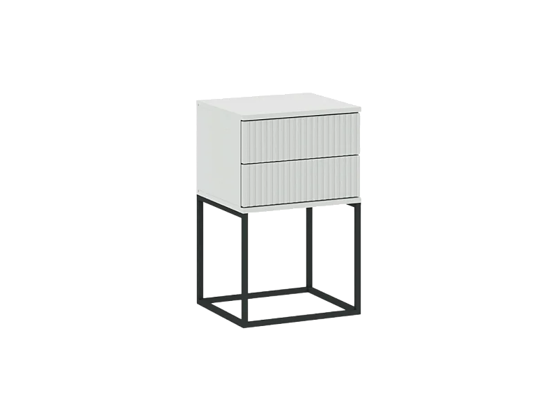 Table de chevet CADRO 8 - 2 Tiroirs Blanc