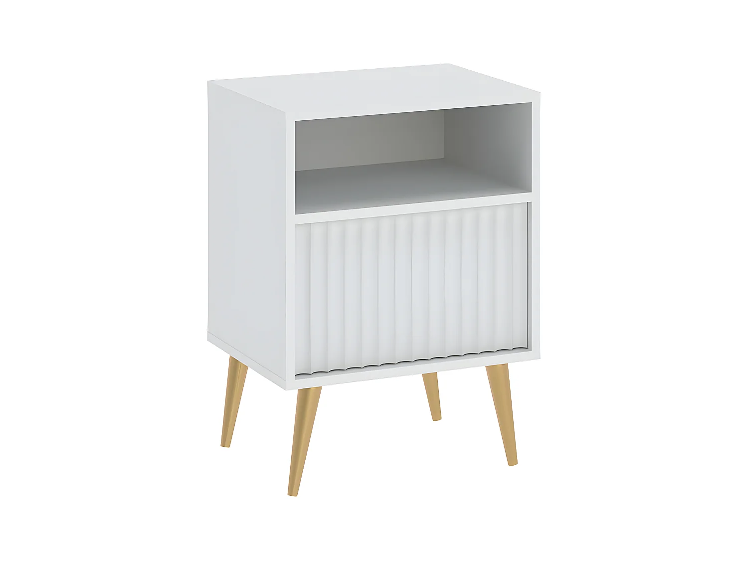 Table de chevet BARCELONA -1 Tiroir 1 Niche Blanc
