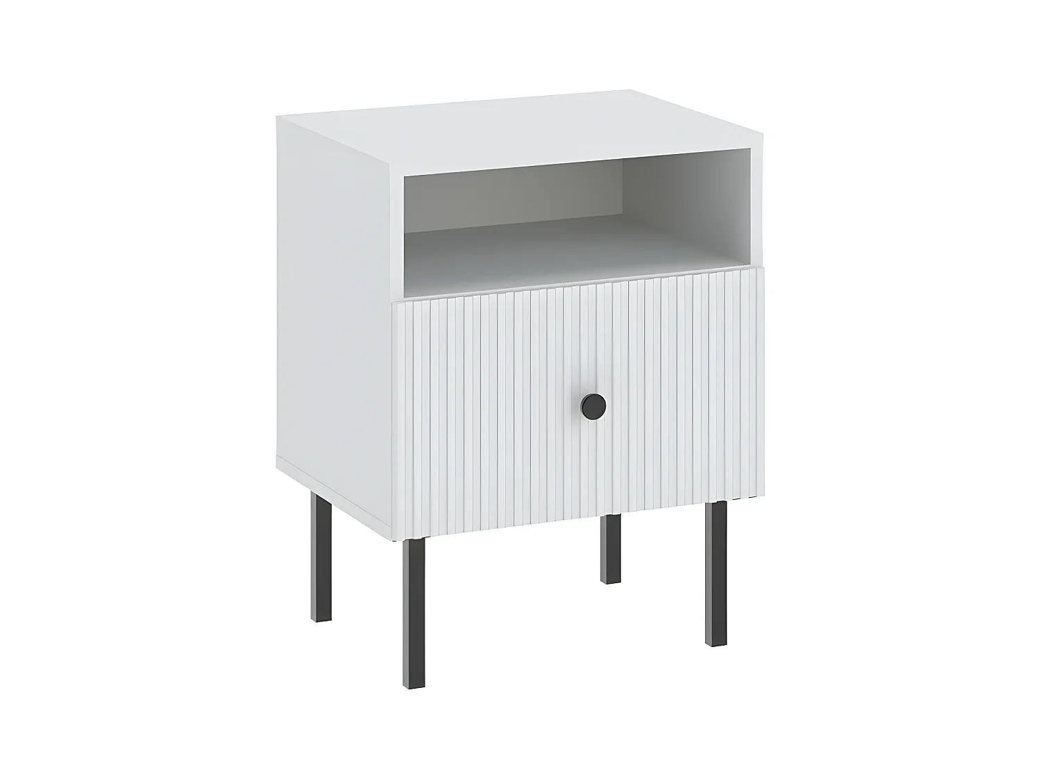 Table de chevet VIENA 1 Tiroir Blanc - Noir