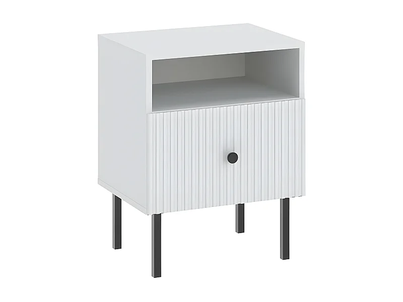 Table de chevet VIENA 1 Tiroir Blanc - Noir