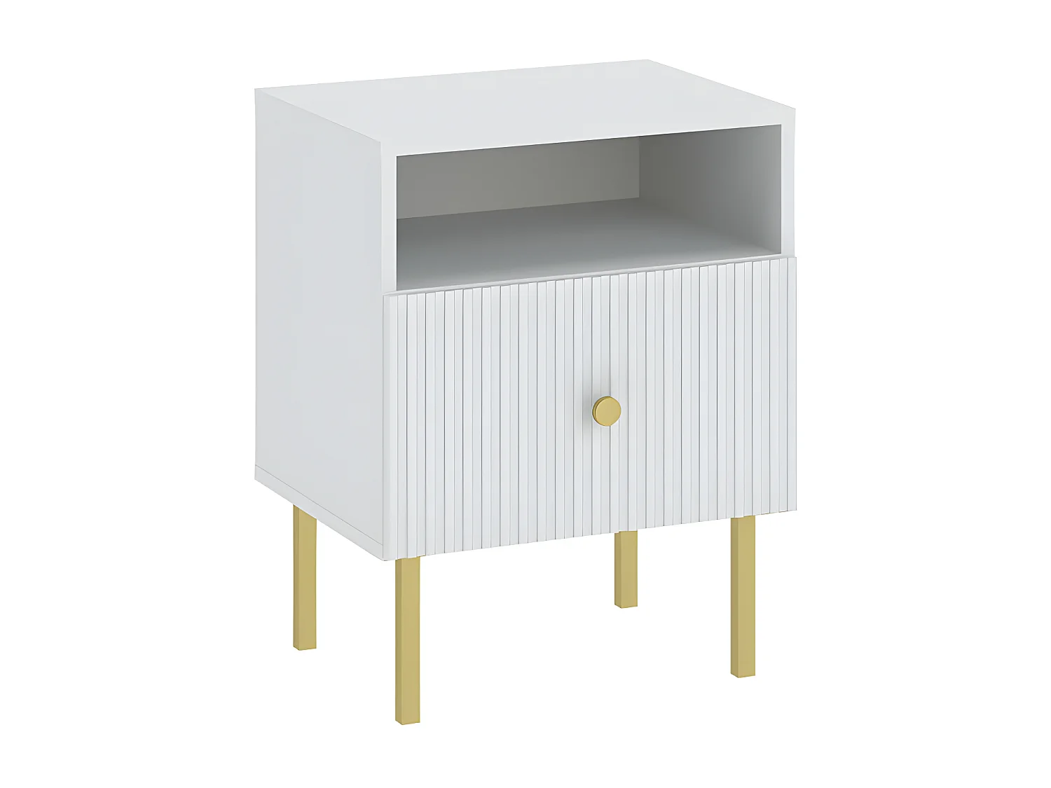 Table de chevet VIENA 1 Tiroir Blanc - Doré