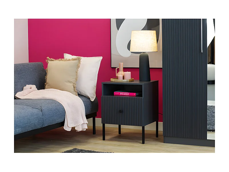 Table de chevet VIENA 1 Tiroir Gris