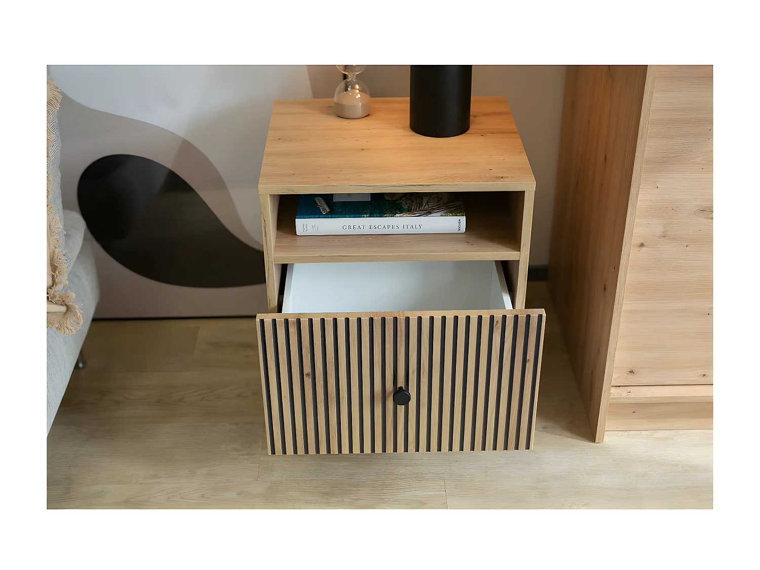 Table de chevet BERLIN 1 Tiroir 1 Niche Chêne