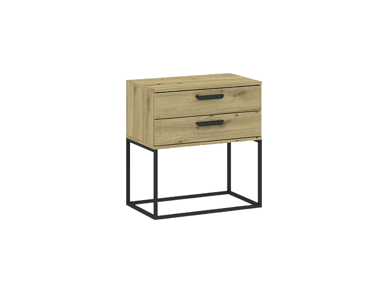 Table de chevet CADRO 6 - 2 Tiroirs Chêne