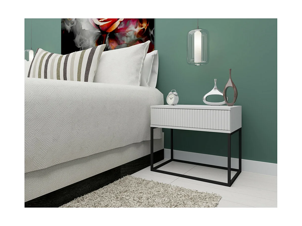 Table de chevet CADRO 2 -1 Tiroir Blanc