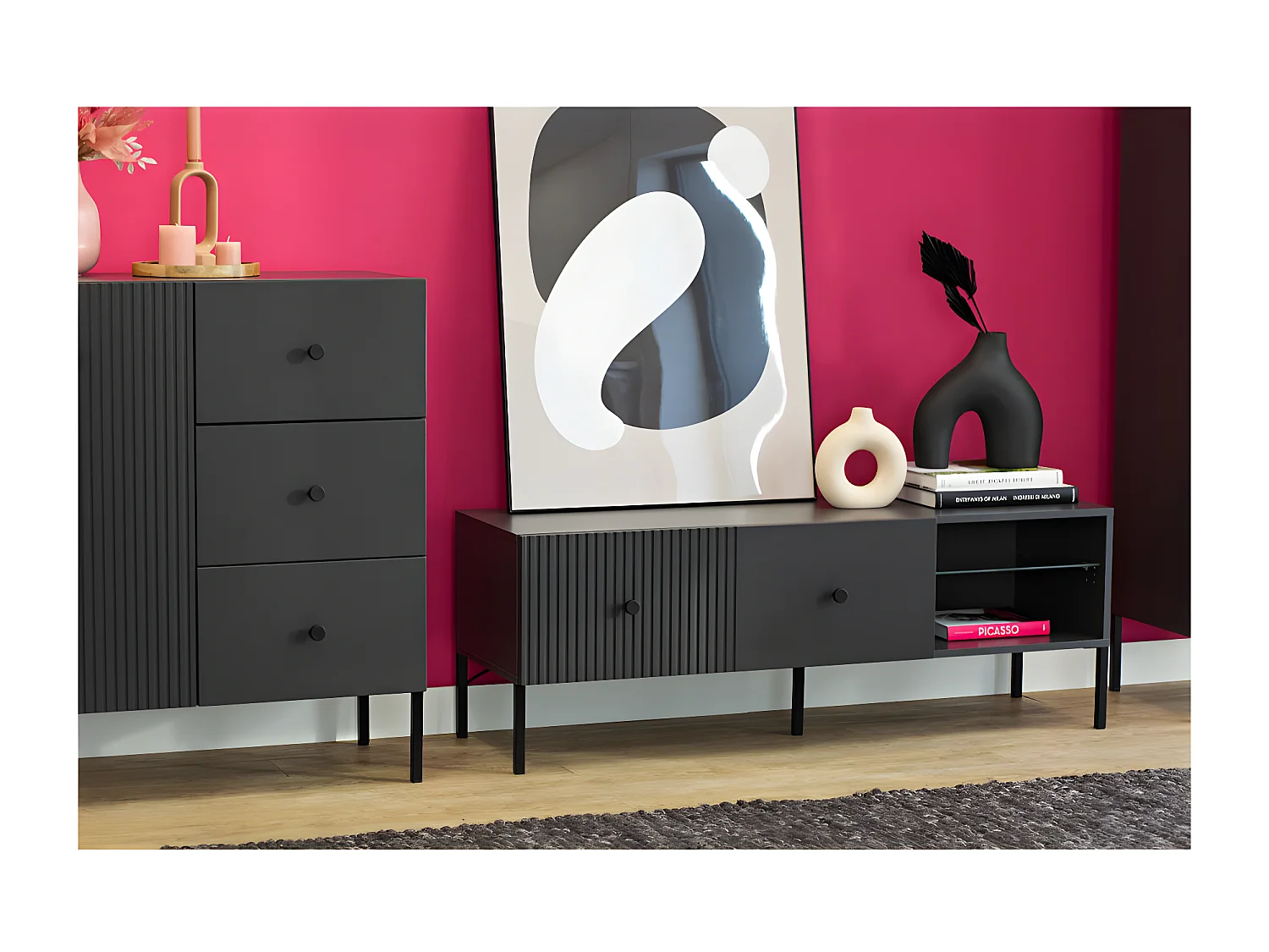 MEUBLE TV VIENA - 135 CM Gris