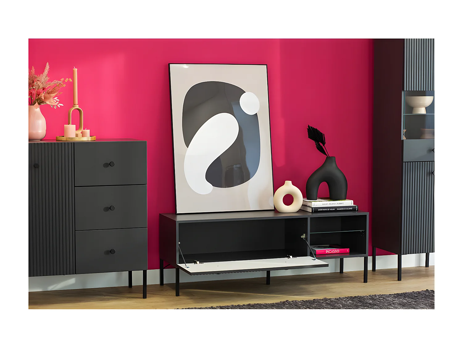 MEUBLE TV VIENA - 135 CM Gris