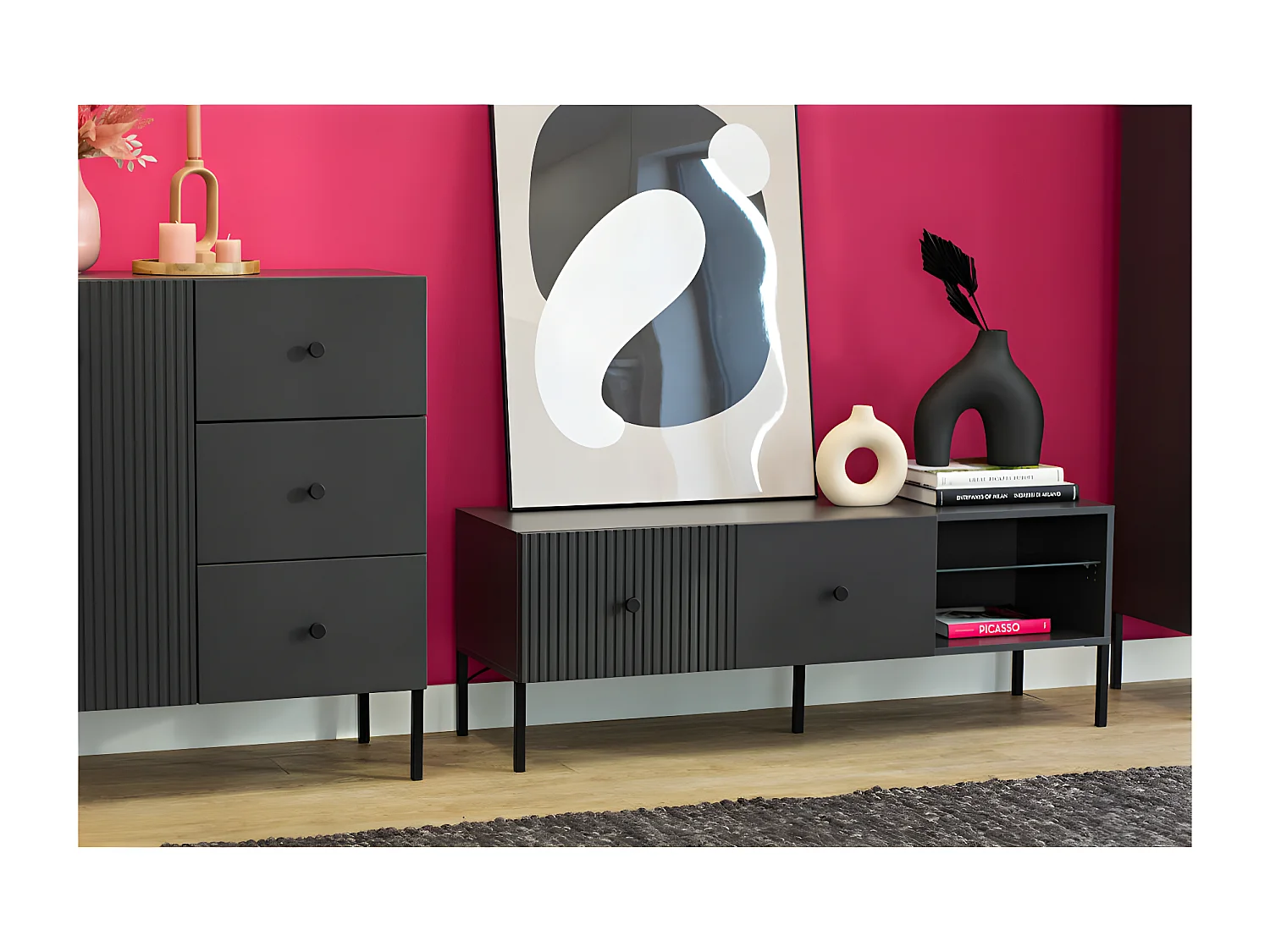 MEUBLE TV VIENA - 135 CM Gris