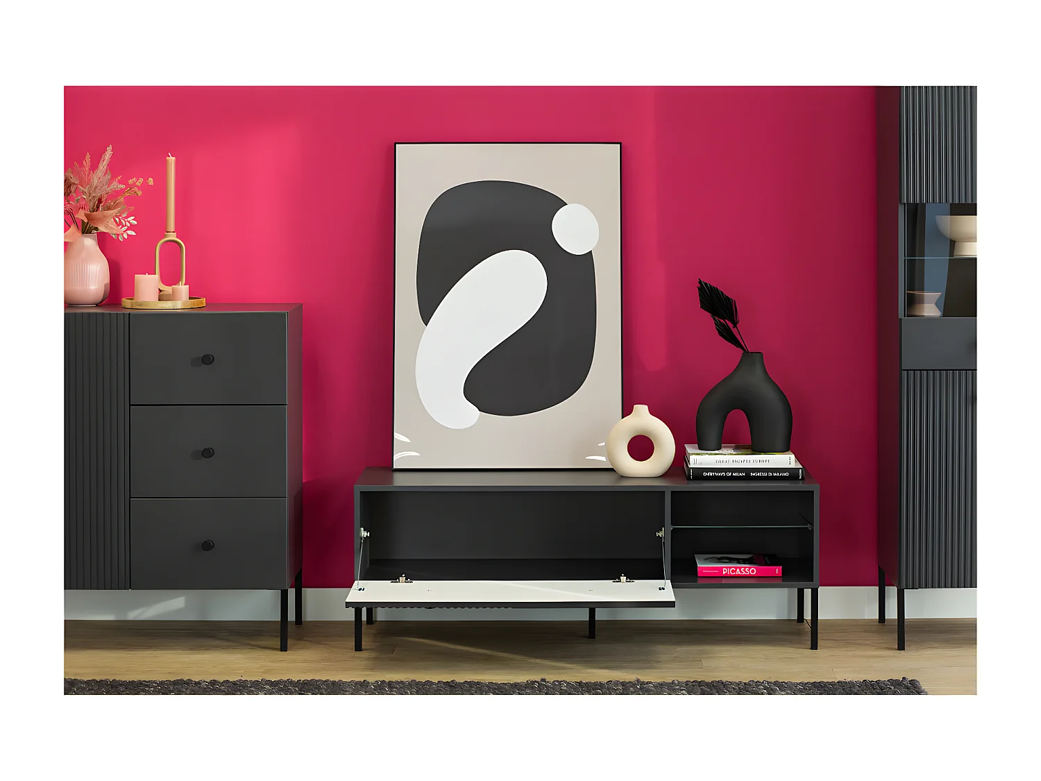 MEUBLE TV VIENA - 135 CM Gris